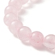 Natural Rose Quartz Round & Heart & Chips Beaded Stretch Bracelet(BJEW-TA00194)-5