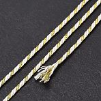 Polycotton Cord, Braided Rope, with Metallic Thread, for Wall Hanging, Crafts, Gift Wrapping, White, 1.5mm, about 21.87 Yards(20m)/Roll(OCOR-E027-02C-10)