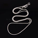 Brass Necklaces, with Lobster Clasps, Silver Color Plated, 18 inch(45.7cm)(NJEW-D181-S)