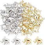 40Pcs 2 Colors 304 Stainless Steel Charms, Elephant, Golden & Stainless Steel Color, 15x14.5x5mm, Hole: 1.2mm, 20pcs/color(STAS-UN0030-08)