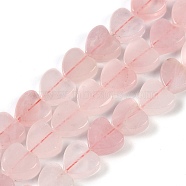 Natural Rose Quartz Beads Strands, Heart, 10x10x4mm, Hole: 1mm, about 43pcs/strand, 15.35''(39cm)(G-H064-A01-01)