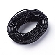 Cowhide Leather Cord, Leather Jewelry Cord For Bracelet & Necklace, Black, Size: about 2mm in diameter(X-WL-H001-3)
