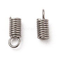 Tarnish Resistant 304 Stainless Steel Terminators, Cord Coil, Stainless Steel Color, 10x4mm, Hole: 2.5mm(X-STAS-E016-2)