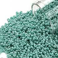 TOHO Round Seed Beads, Japanese Seed Beads, (132) Opaque Luster Turquoise, 11/0, 2.2mm, Hole: 0.8mm, about 5555pcs/50g(SEED-XTR11-0132)