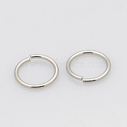 304 Stainless Steel Open Jump Rings, Stainless Steel Color, 21 Gauge, 5x0.7mm, Inner Diameter: 3.6mm, Hole: 4mm(STAS-N015-10-5x0.7mm)