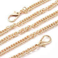 Bag Strap Chains, with Iron Curb Chains and Alloy Lobster Claw Clasps, for Bag Straps Replacement Accessories, Light Gold, 1200mm, Link: 10x7x1.3mm, Clasp: 28x14.5x4mm(FIND-WH0051-78LG)