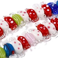 Handmade Lampwork Beads Strands, Candy, Colorful, 9~10.5x24~28x7~8mm, Hole: 1.5mm, about 35pcs/strand, 13.58 inch(34.5cm)(LAMP-I022-22)