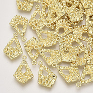 Alloy Pendants, Hammered, Kite, Light Gold, 24x15x3mm, Hole: 1.5mm(X-PALLOY-S121-178)