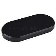 Oval Opaque Acrylic Display Base, for Jewelry, Toys Display, Black, 15.2x7.65x1.35cm(DJEW-WH0034-50A)