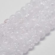 Natural Crackle Quartz Beads Strands, Round, 10mm, Hole: 1mm, about 40pcs/strands, 14.9 inch~15.1 inch(X-G-D840-01-10mm)