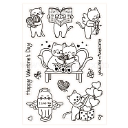 PVC Plastic Stamps, for DIY Scrapbooking, Photo Album Decorative, Cards Making, Stamp Sheets, Cat Pattern, 16x11x0.3cm(DIY-WH0167-56-461)