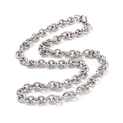 304 Stainless Steel Rolo Chains Necklaces, with Lobster Claw Clasps, Stainless Steel Color, 19.65 inch(49.9cm)(X-NJEW-F297-02P)