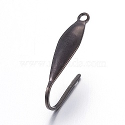 Stainless Steel Earring Hooks, Ear Wire, with Vertical Loop, Electrophoresis Black, 20.5x10.5x4.5mm, Hole: 1.4mm, Pin: 0.6mm(X-STAS-L211-10-B)
