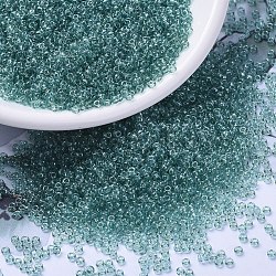 MIYUKI Round Rocailles Beads, Japanese Seed Beads, 11/0, (RR2445) Transparent Sea Foam Luster, 2x1.3mm, Hole: 0.8mm, about 5500pcs/50g(SEED-X0054-RR2445)