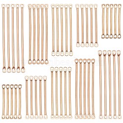 150Pcs 5 Style Eco-Friendly Brass Bar Links, Light Gold, 30pcs/style(KK-SC0002-74KCG)