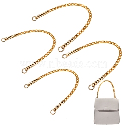 4Pcs 2 Styles Aluminum Chain Bag Strap, with Zinc Alloy Spring Gate Rings, for Replacement Handbag Decoration Bags Straps, Golden, 2pcs/style(AJEW-SZ0001-69)