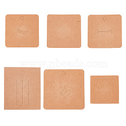 Olycraft 180Pcs 6 Styles Cardboard Jewelry Display Cards, for Pendant, Ring, Bracelet, Hair Clip Display, Square & Rectangle, BurlyWood, 5~7.5x5~7x0.05cm, 30pcs/style(CDIS-OC0001-05)
