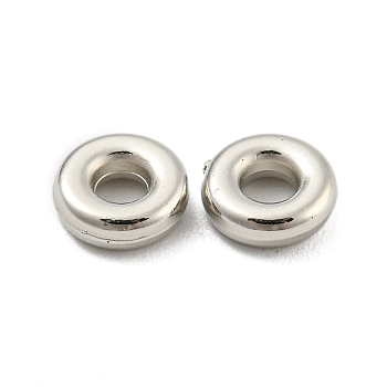 CCB Plastic Beads, Round Ring, Platinum, 6x2mm, Hole: 2mm
