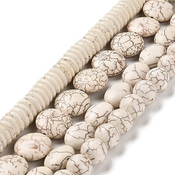 Synthetic Howlite Beads Strands, Mixed Shapes, 12~18x12~18x3~7mm, Hole: 1.4mm, about 263pcs/500g