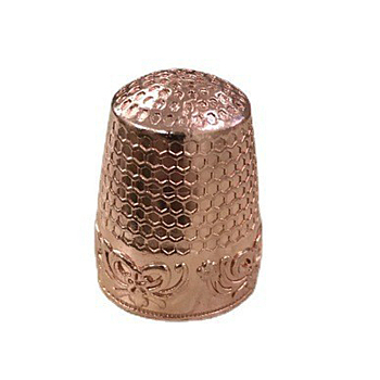 Brass Sewing Thimbles, Fingertip Protector Tools, DIY Craft Accessories, Column, Rose Gold, 17.6mm