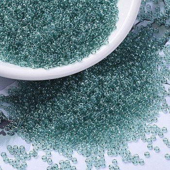 MIYUKI Round Rocailles Beads, Japanese Seed Beads, 11/0, (RR2445) Transparent Sea Foam Luster, 2x1.3mm, Hole: 0.8mm, about 5500pcs/50g