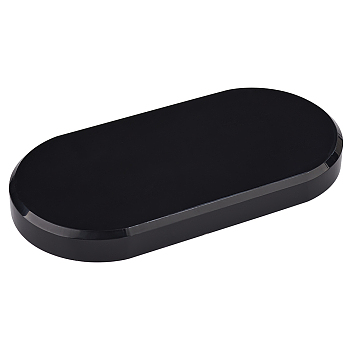 Oval Opaque Acrylic Display Base, for Jewelry, Toys Display, Black, 15.2x7.65x1.35cm