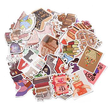 50 Sheets Paper Book Stickers, Mixed Color, 23~66x31~60x0.2mm, 50 sheets/bag