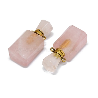 Natural Rose Quartz Perfume Bottle Pendants(G-A026-10-01)-2