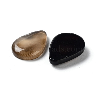 pendentifs en agate noire naturelle teinte et chauffée(G-G065-03B)-2