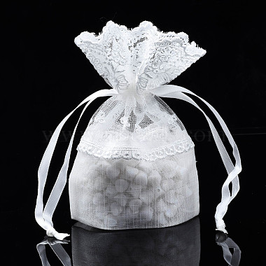 Creamy White Rectangle Organza Bags