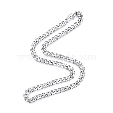 Men's 201 Stainless Steel Cuban Link Chain Necklace(NJEW-N050-A06-7-45P)-3