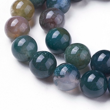 Natural Indian Agate Round Beads Strands(G-N0120-06-10mm)-3