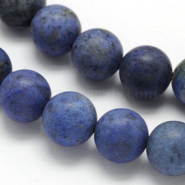 Frosted Round Natural Grade AA Sodalite Beads Strands(G-N0166-68-8mm)-2
