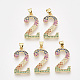 Brass Cubic Zirconia Pendants(ZIRC-S062-01B-2)-1