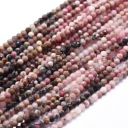 Natural Rhodonite Beads Strands, Gradient Style, Round, Faceted, 3mm, Hole: 0.5mm, about 153pcs/strand, 15.35 inch(39cm)(G-D0013-10)