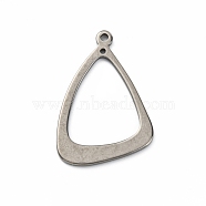 304 Stainless Steel 2-Loop Link Pendants, Connector Charms, Triangle, Stainless Steel Color, 33x22.5x1.5mm, Hole: 1mm and 1.5mm(STAS-WH0017-015)