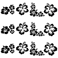4 Sheets PET Reflective Sticker Car Decoration, Flower Car Sticker, for Car Decoration, Black, 200x190mm(DIY-GF0003-98D)