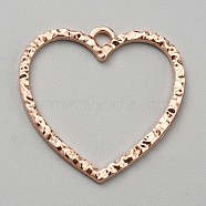 Alloy Open Back Bezel Pendants, for DIY UV Resin, Epoxy Resin, Rose Gold, Heart, 28x28x2mm, Hole: 2mm(FIND-TAC0017-41B-RG)