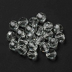 Glass Imitation Austrian Crystal Beads, Faceted, Round, Clear, 6mm, Hole: 1mm(GLAA-H024-17A-26)