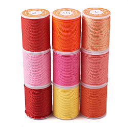 Waxed Polyester Cord, Twisted Cord, Mixed Color, 1mm, 9rolls/set(YC-TA0001-03)