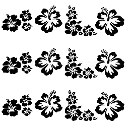 4 Sheets PET Reflective Sticker Car Decoration, Flower Car Sticker, for Car Decoration, Black, 200x190mm(DIY-GF0003-98D)