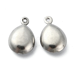 Non-Tarnish 304 Stainless Steel Pendants, Teardrop Charms, Stainless Steel Color, 15x9.5x4.5mm, Hole: 0.9mm(STAS-L024-008P)