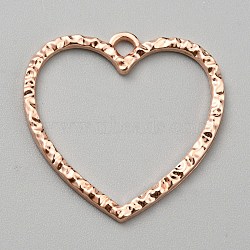 Alloy Open Back Bezel Pendants, for DIY UV Resin, Epoxy Resin, Rose Gold, Heart, 28x28x2mm, Hole: 2mm(FIND-TAC0017-41B-RG)