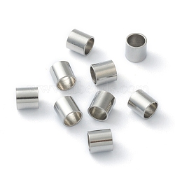 201 Stainless Steel Spacer Beads, Tube, Stainless Steel Color, 5x5mm, Hole: 4mm(STAS-B006-13P)