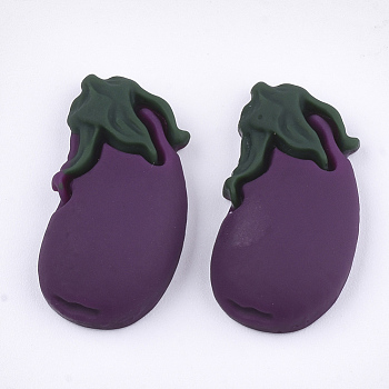 Resin Cabochons, Eggplant, Purple, 22.5x12x5mm