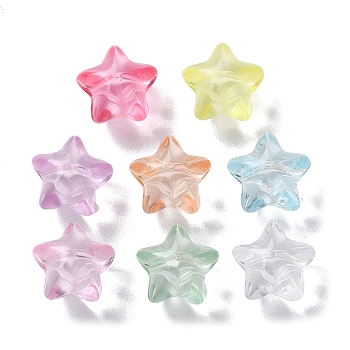 Transparent Acrylic Beads, Star, Mixed Color, 11x11.5x9.5mm, Hole: 2mm