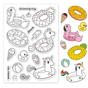 PVC Plastic Stamps, for DIY Scrapbooking, Photo Album Decorative, Cards Making, Stamp Sheets, Ice Cream Pattern, 16x11x0.3cm