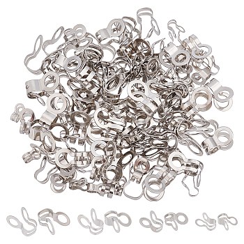 120Pcs 4 Size 304 Stainless Steel Bead Tips, Double Ring Style Link Loop Connection for Ball Chains, Stainless Steel Color, 7.5~15x4~8.5mm, Hole: 2~5.5mm, 30Pcs/size