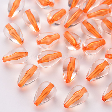 Orange Teardrop Acrylic Beads