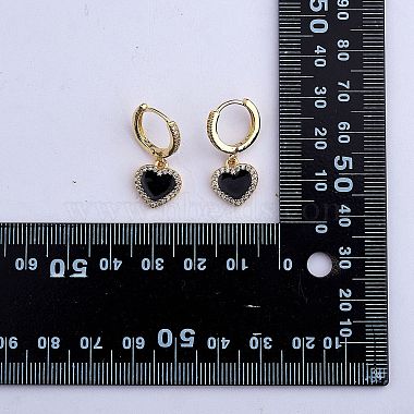 Clear Cubic Zirconia Heart Dangle Hoop Earrings(EJEW-SW00011-02)-8
